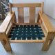 Pair of raw oak and leather armchairs by Esko Pajamies for Asko, Finland.