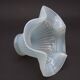 French vintage pale blue opaque glass replacement shade with frilled edge.