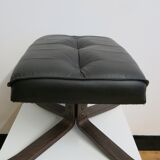 Ottoman Unico in chocolate colored leather