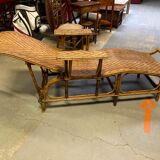 Wicker rattan chaise longue