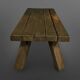Brutalist slatted solid wood bench, Netherlands 1970s
