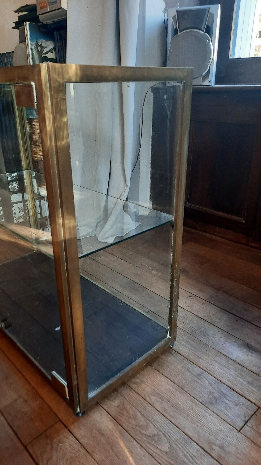 Art deco style brass showcase