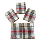 5 BF monogram checkered towels