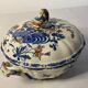 Old soup pot faience GIEN decoration to the rooster early twentieth century