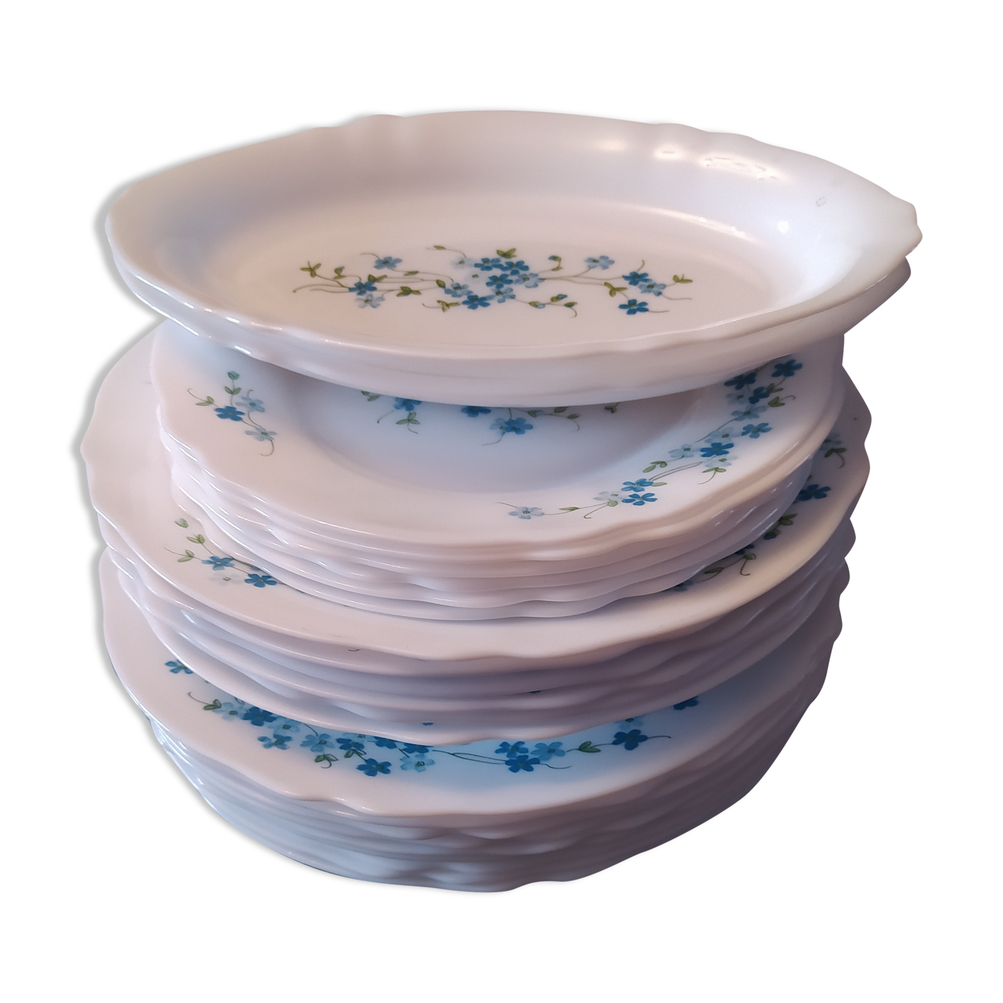 Service de table  vintage Arcopal Myosotis