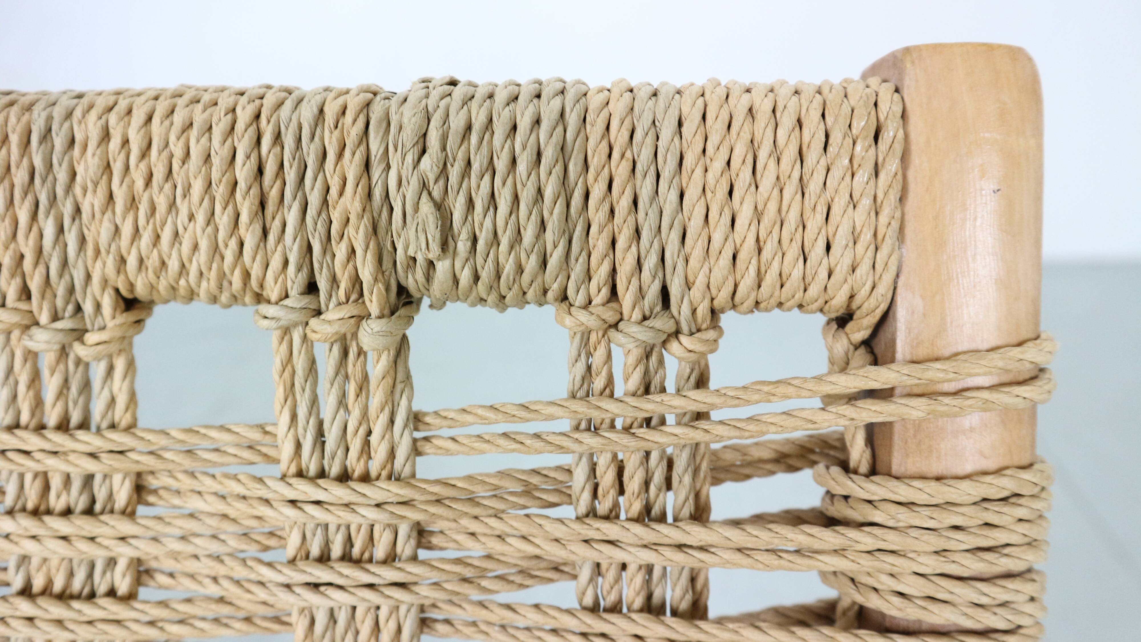 Mid- Century Modern Ebert Wels Beech& Rope Folding Lounge Chair, 1960's