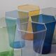 Set of six "Esagonali" glasses by Venini Murano, created by Carlo Scarpa.