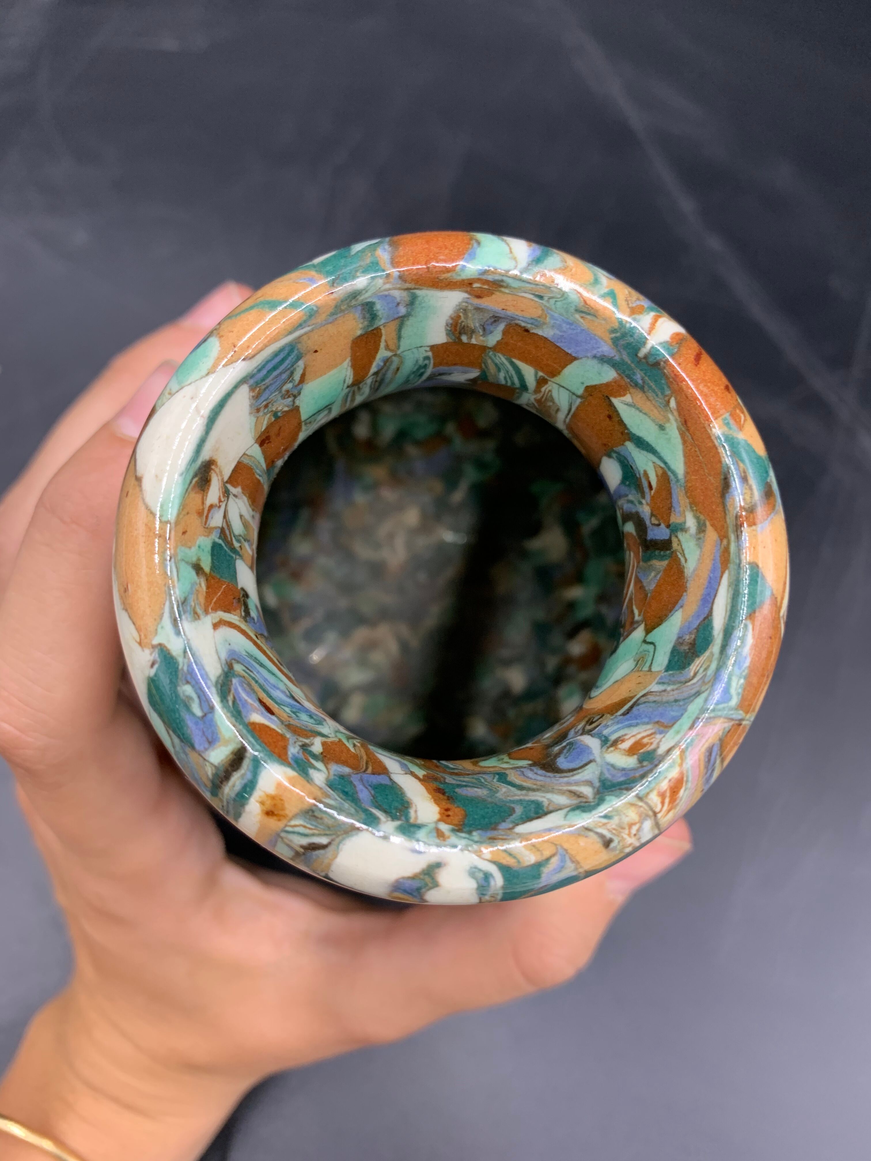 Ovoid vase mosaic Gerbino 19, Vallauris