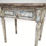 Pair of Louis XVI style bedside tables with patina