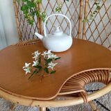 Rattan and oak coffee table from the 60s