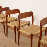 6 x vintage dining chairs | Niels Otto Møller | Model 75 | Teak
