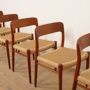 6 x vintage dining chairs | Niels Otto Møller | Model 75 | Teak
