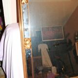Large beaded mirror in gilded wood from the 60s