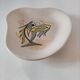Modernist plate with stylized fish – 1950s ceramic