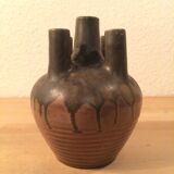 Vase with 5 ceramic necks 50s blue