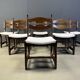 Vintage brutalist dining chairs, set of 6 - 1960s