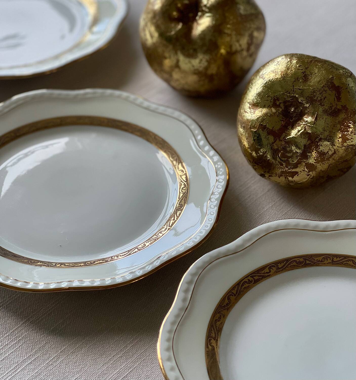 4 Nardon Lafarge porcelain dessert plates