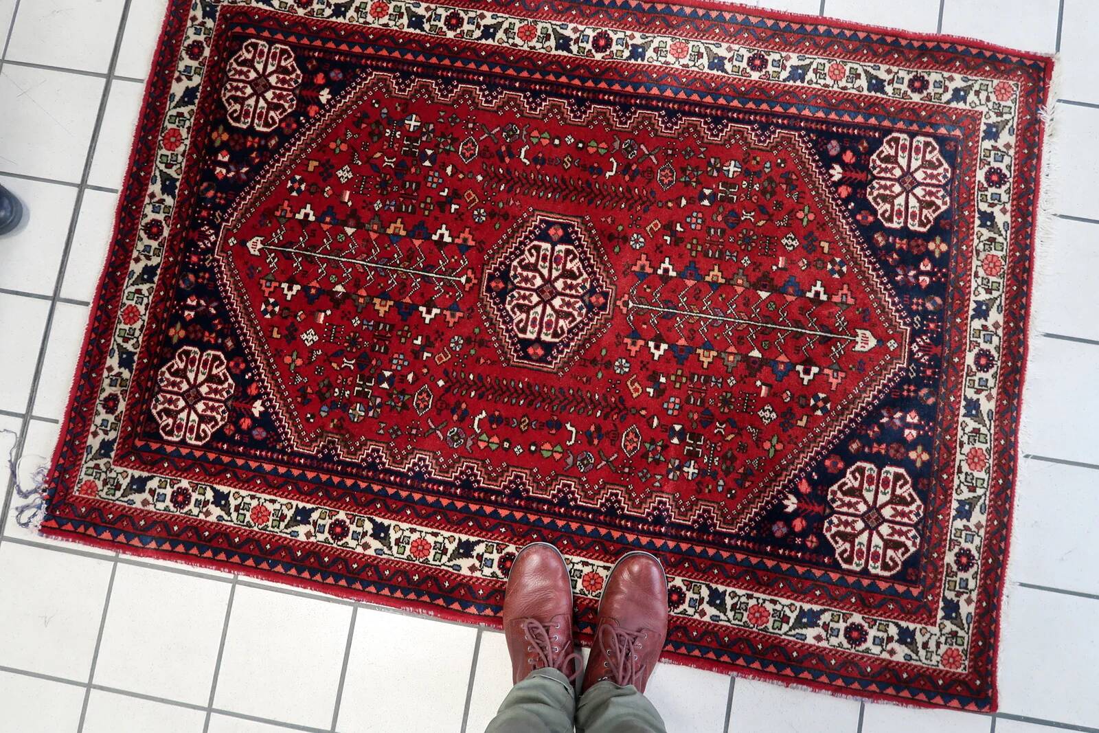 Handmade vintage Persian Malayer rug 106cm x 151cm, 1970s