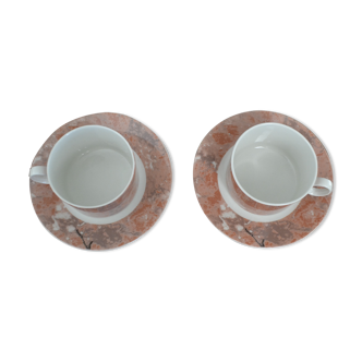 Set of 2 cups and saucers Villeroy and Boch, siena model.
