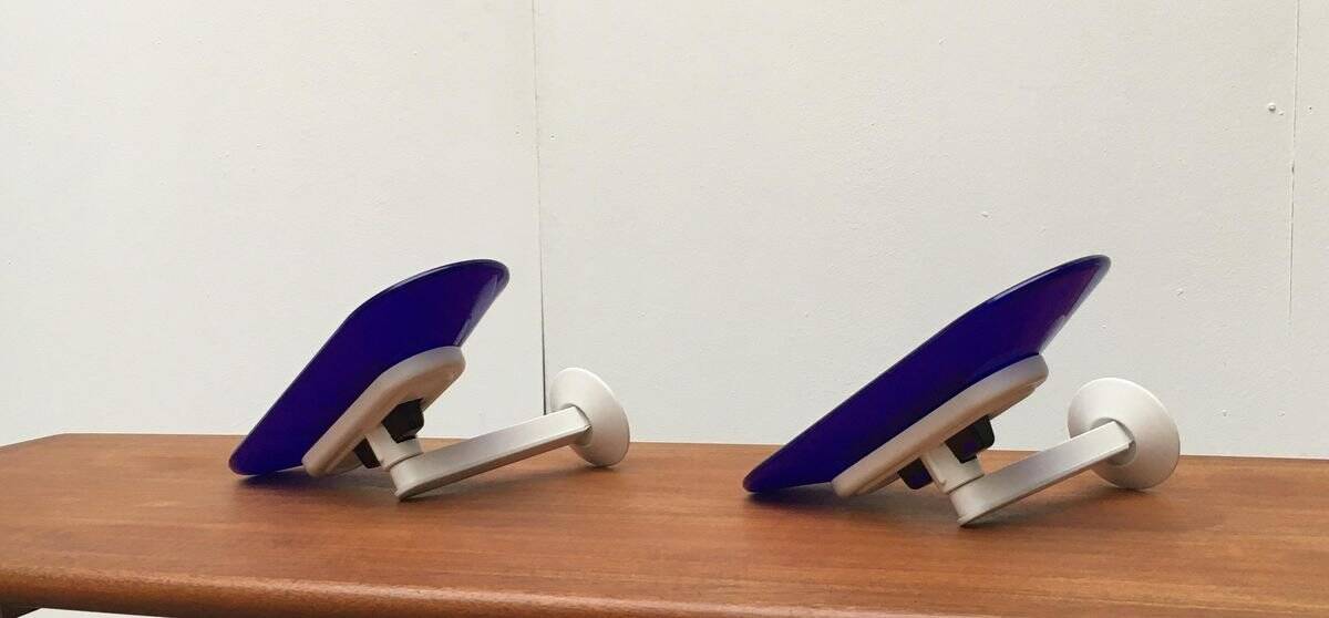 White vintage wall sconces Jill by Perry King, S. Miranda, G. Arnaldi for Arteluce, set of 2.