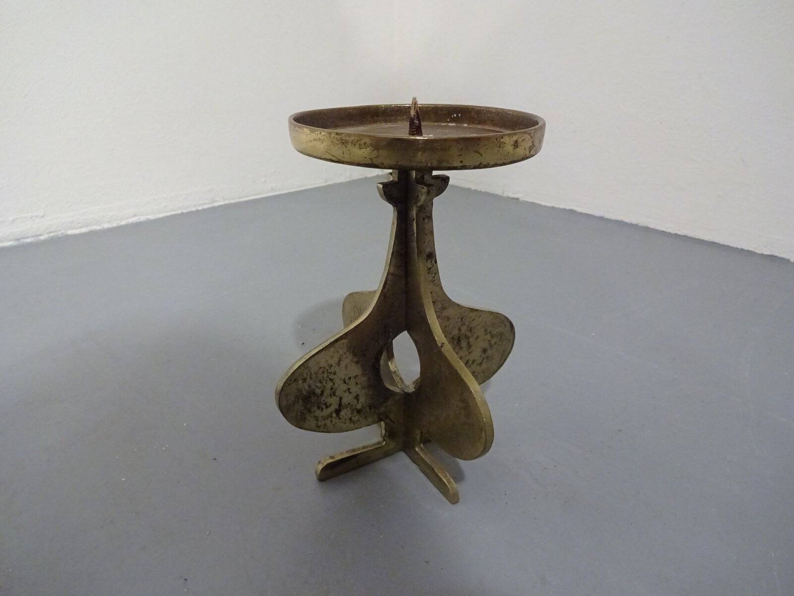 Brutalist Bronze Candleholder, 1960s