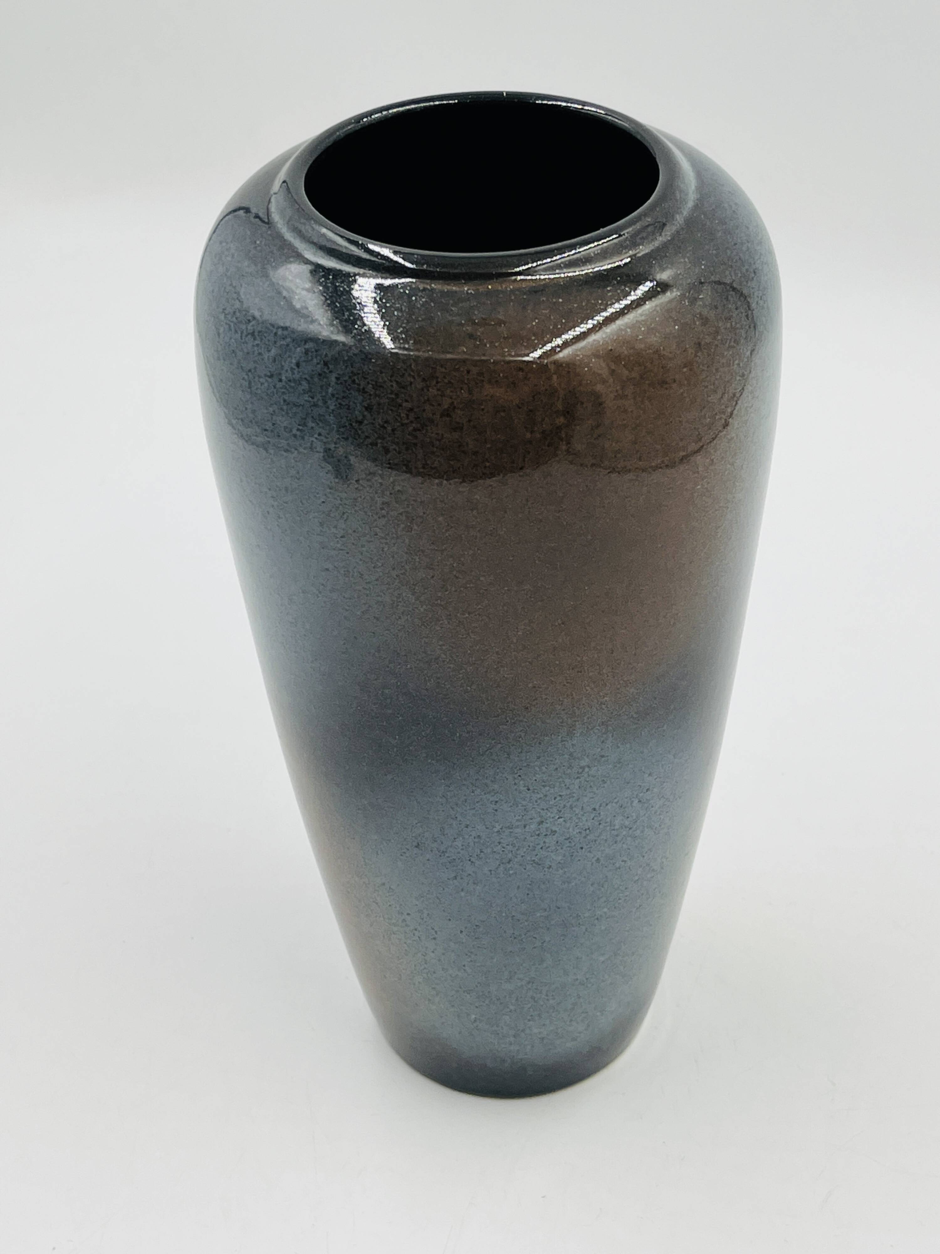 Gradient grey-blue modernist vase