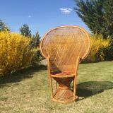 Emmanuelle wicker and rattan chair for adults 1970s