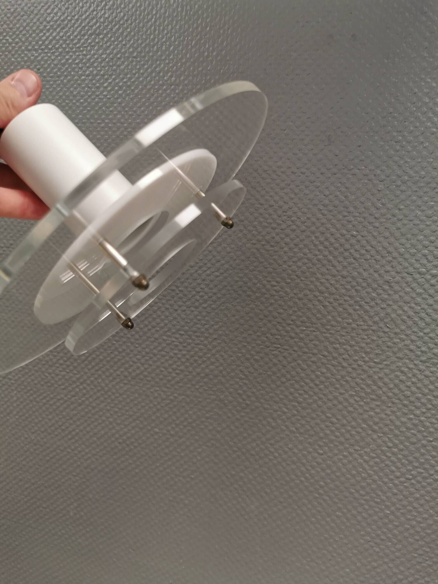 Small Space Age hanging lamp made of plexiglass. Denmark 1980s