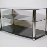 True vintage roll phono chest of drawers sideboard glass shelf 80s