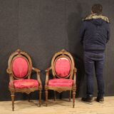 Pair of walnut armchairs from XIXth century