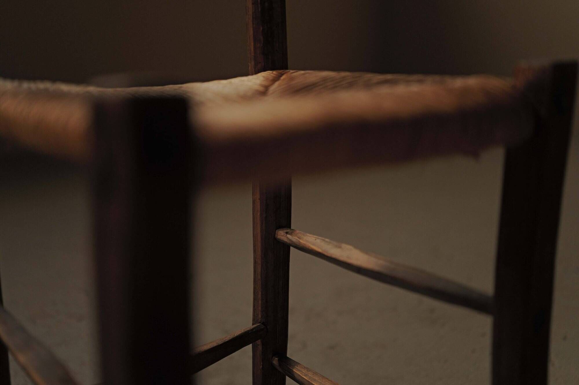 Peasant chair in wood and straw, Folk Art, around 1900
