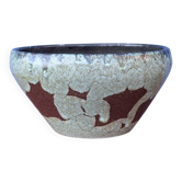 Coupe / cache-pot céramique Accolay signé – Grès émaillé vintage 60