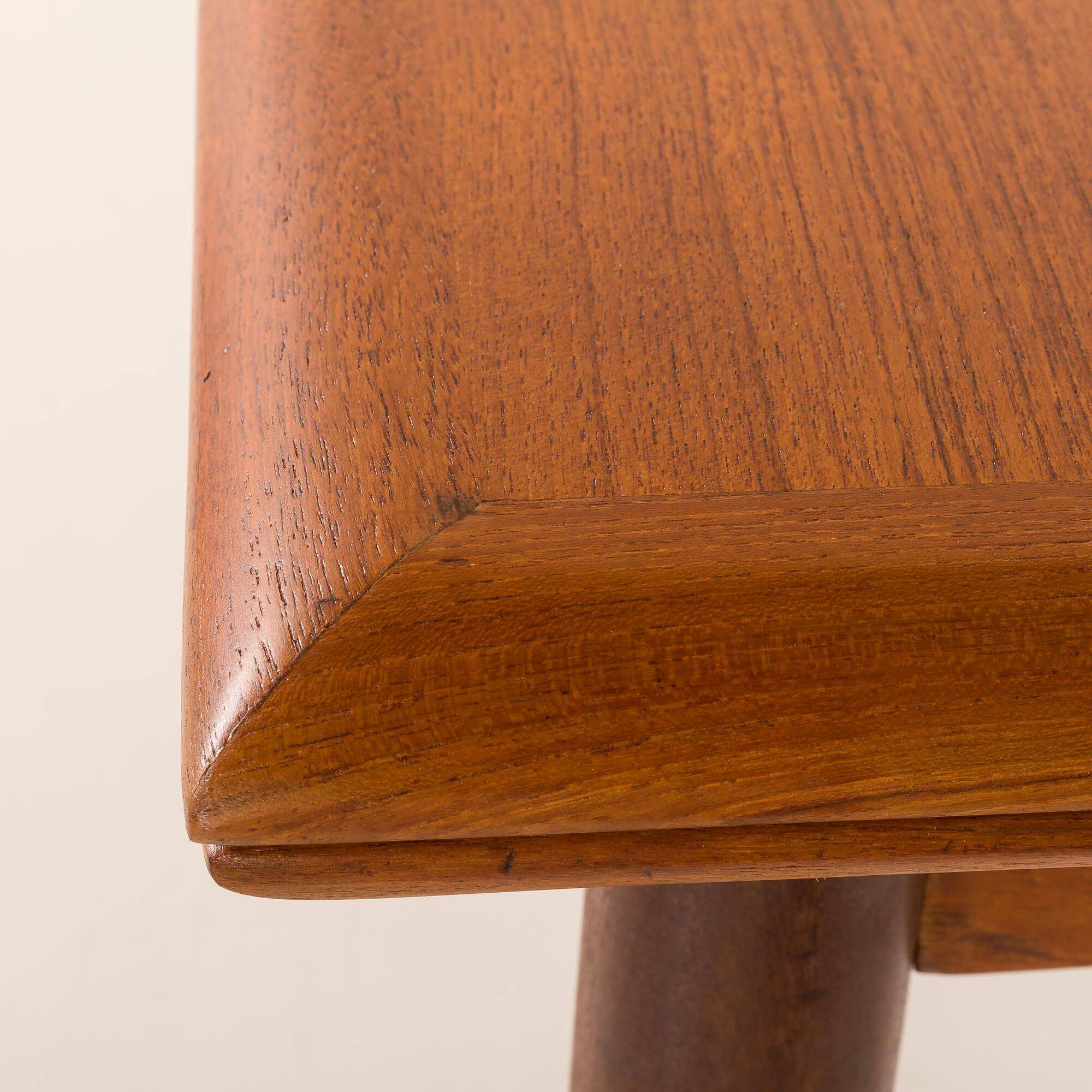 Small Danish square teak dining table with extensions, 1960s