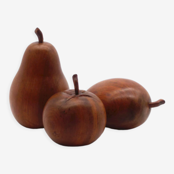 Set of 3 wooden fruits