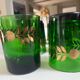 8 green glass water glasses Directoire style