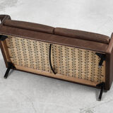 Canapé 2 places vintage moderne en cuir marron 3330 par Arne Vodder pour Fritz Hansen