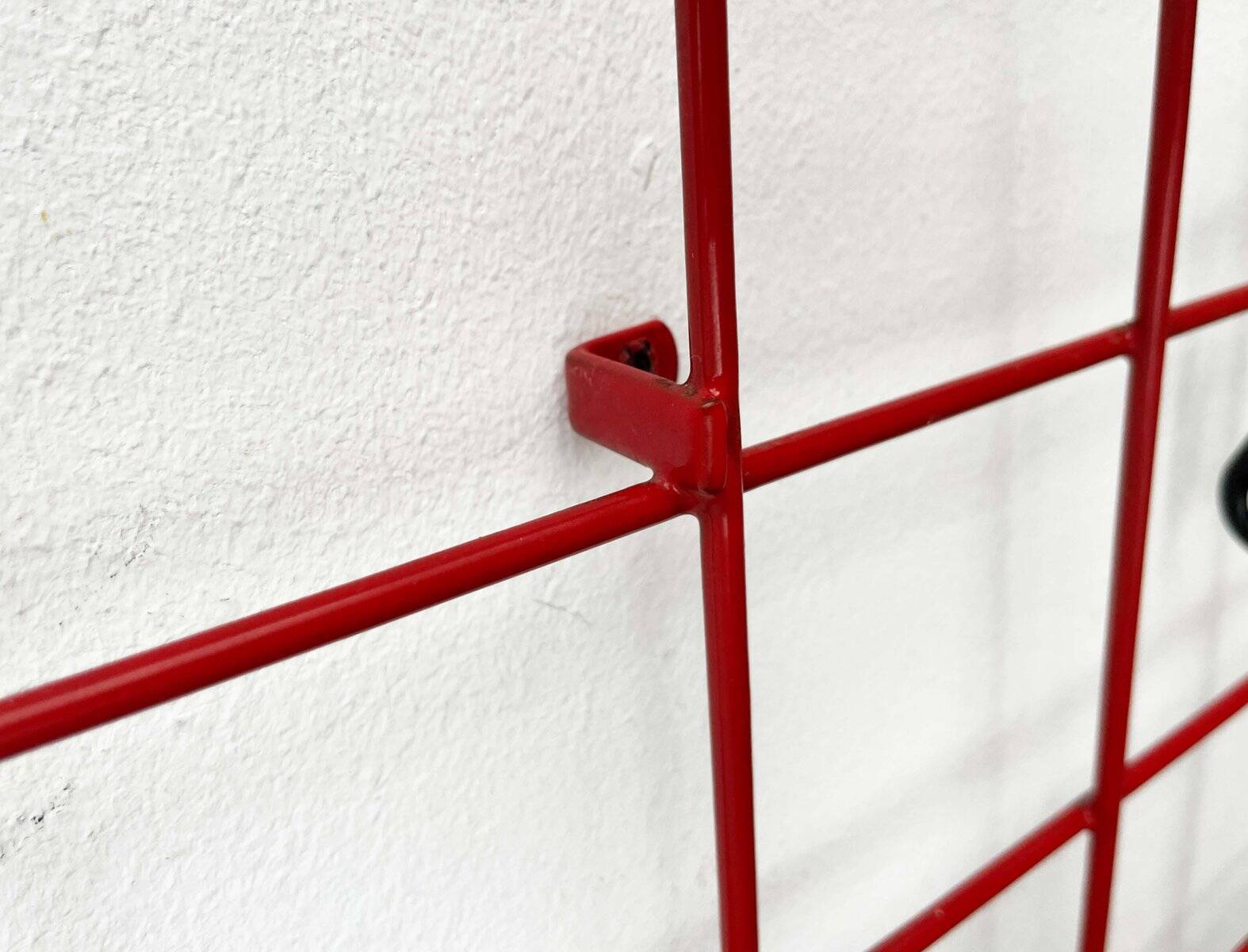 Red rope coat rack, modern German mid-century, 1960s.