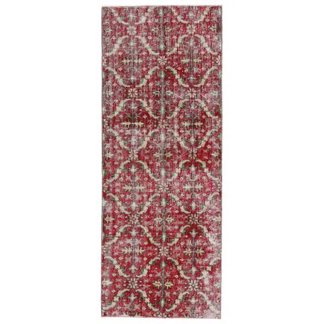 Vintage Turkish Oushak Handmade Wool Cotton Pink Runner 76x200