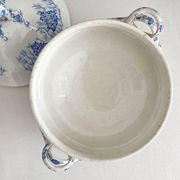 Antique ironstone tureen “Flora Lichen” Creil and Montereau