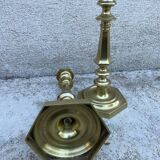 Paire de bougeoir, chandelier ancien laiton massif