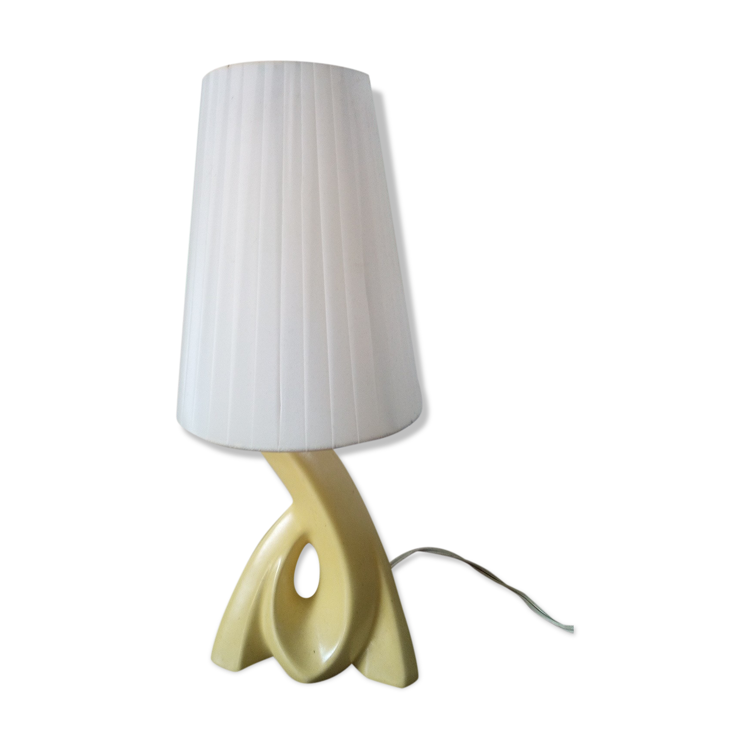 Table lamp in yellow ceramic