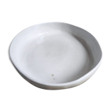 Large dish in white ceramic and earth