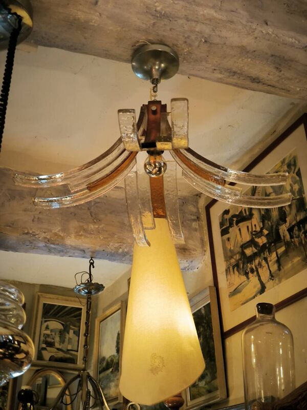 Lustre en pâte de verre vers 1970
