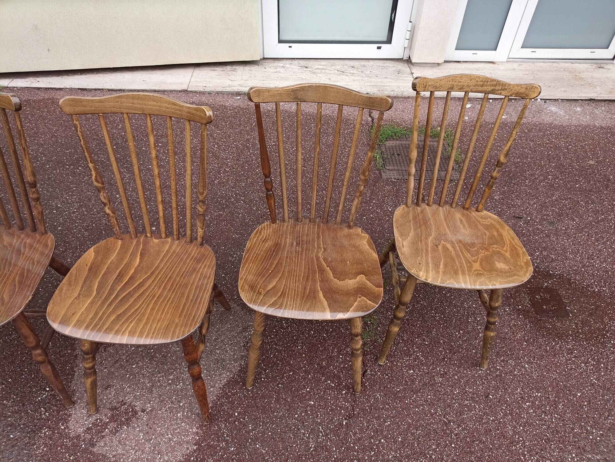 Set of 6 baumann tacoma bistro chairs - wood - vintage