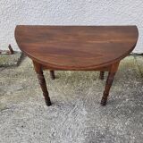 Half moon table in solid walnut louis philippe from the 19th century