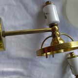 Pair of porcelain brass sconces