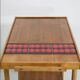 Vintage rolling bar or serving trolley, red ceramic, 1950s design