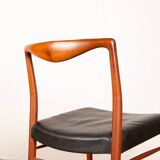 2 chaises Danoises en Teck et Skaï par Lyngfeldt Larsen 1960.