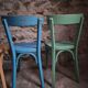 Chaises bistrot françaises Baumann en couleurs variées, lot de 6, années 1950