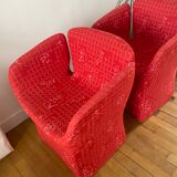 2 fauteuils Moroso Bloomy rouge